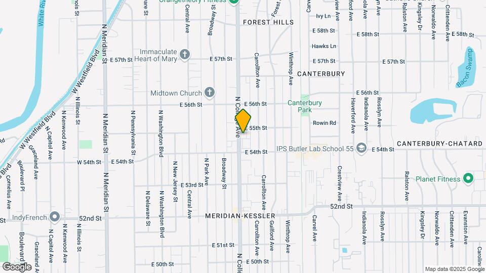 5435 N College Ave Map and Location Details