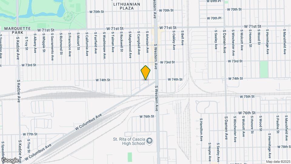 7400-7404 S Artesian Ave Map and Location Details