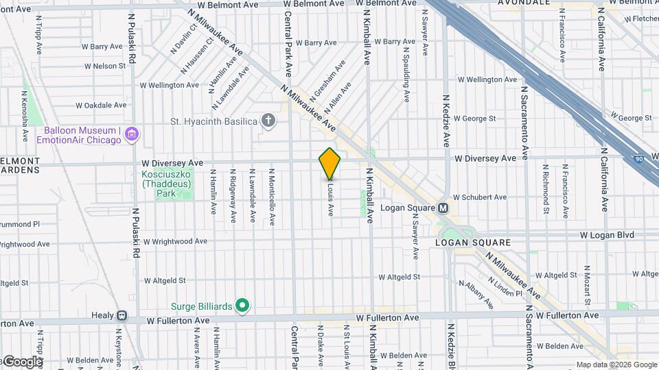 2726 N St Louis Ave Map and Location Details