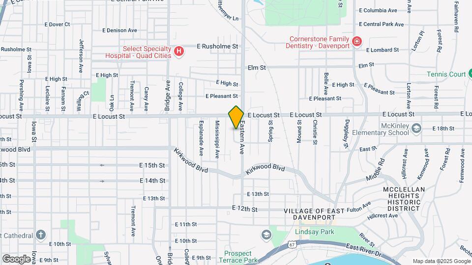 1621 Adams St Map and Location Details