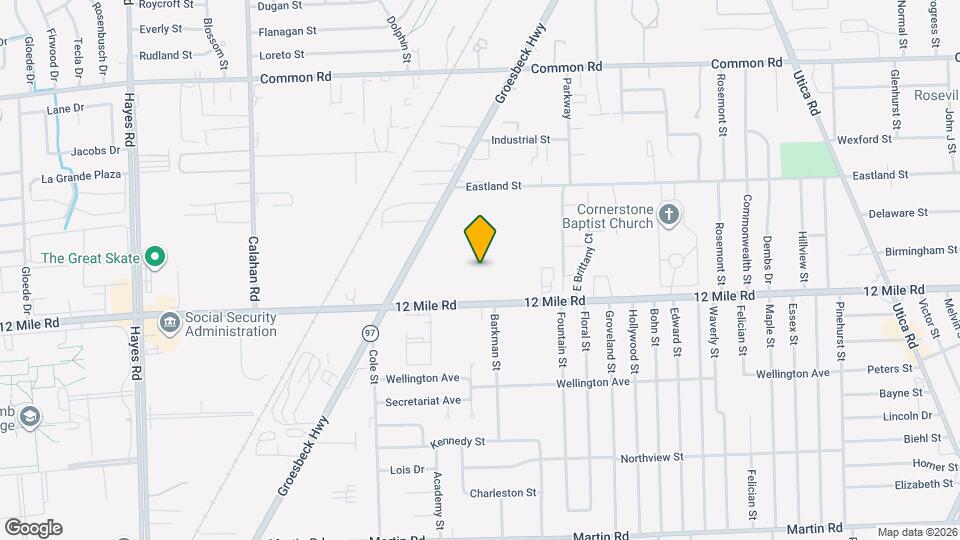 16577 12 Mile Rd Map and Location Details