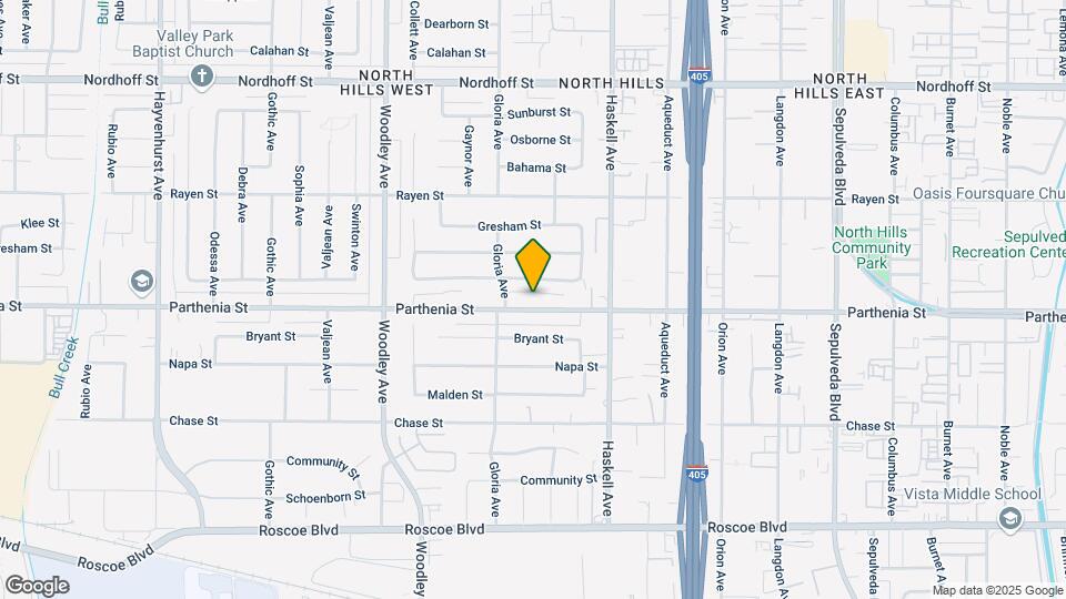 15925 Parthenia St Map and Location Details