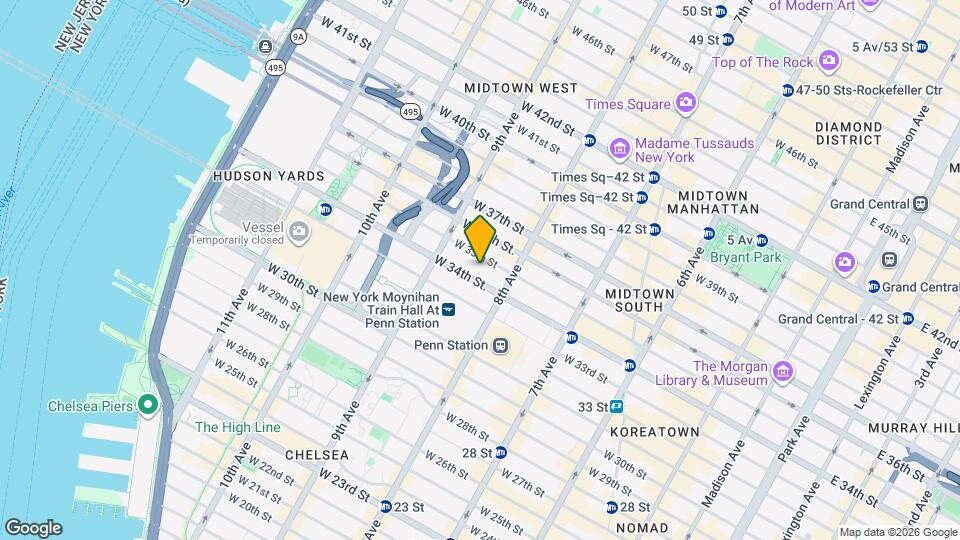 325 W 34th St. Map and Location Details