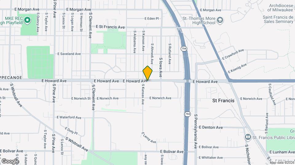 1821 E Howard Ave, Unit 1 Map and Location Details