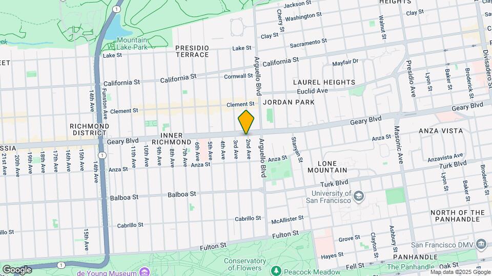 3801 Geary Blvd Map and Location Details