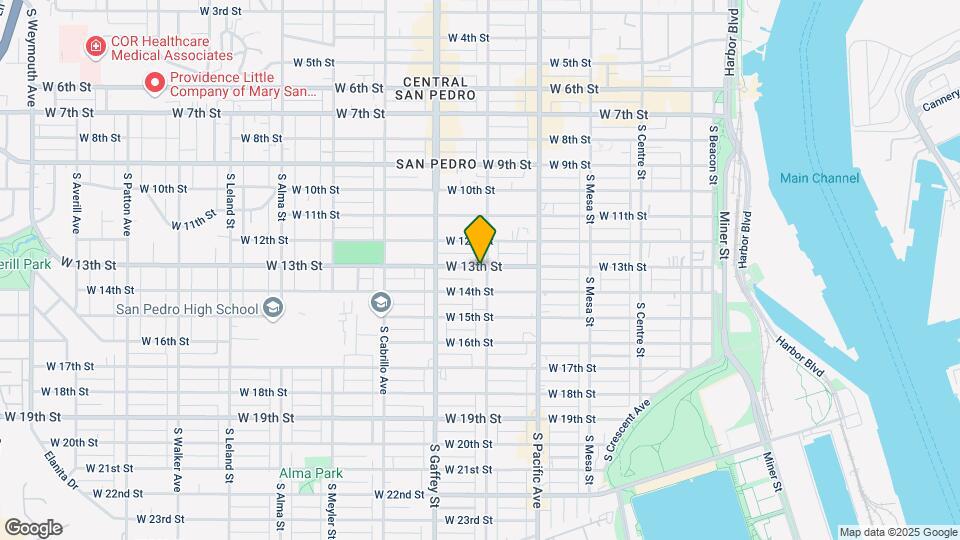 601 W 13th St Mapa y Detalles de la Ubicación