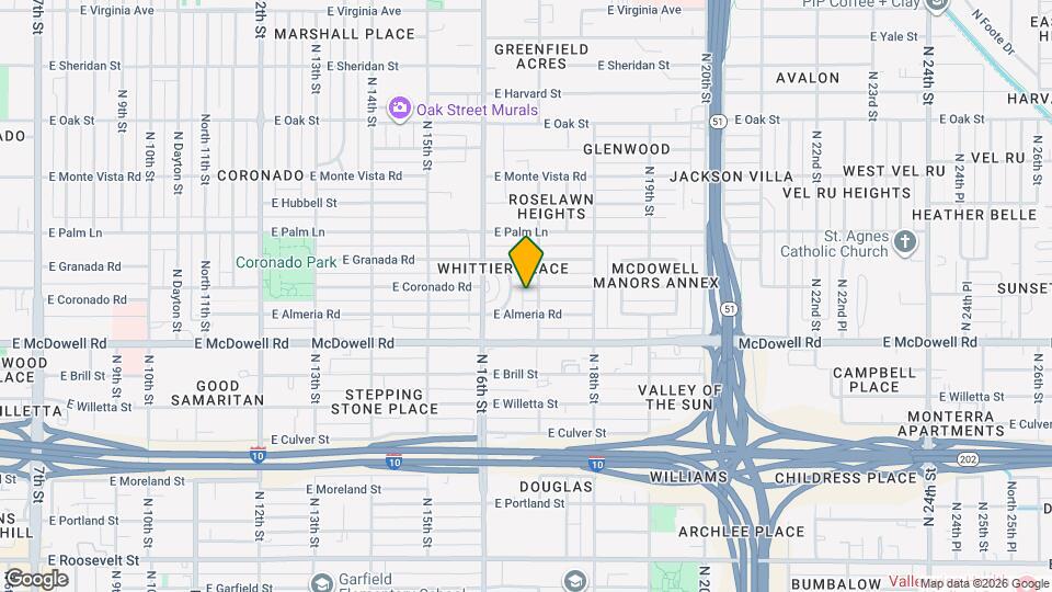 1637 East Coronado Road Mapa y Detalles de la Ubicación