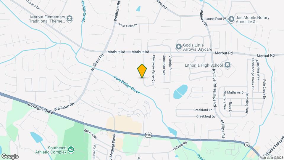 2211 Cherokee Valley Cir Map and Location Details