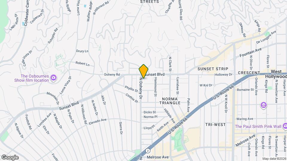 1014 N Doheny Dr Map and Location Details