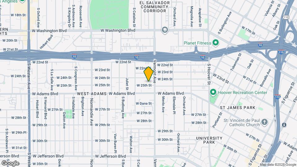 1427 W 25th St Map and Location Details