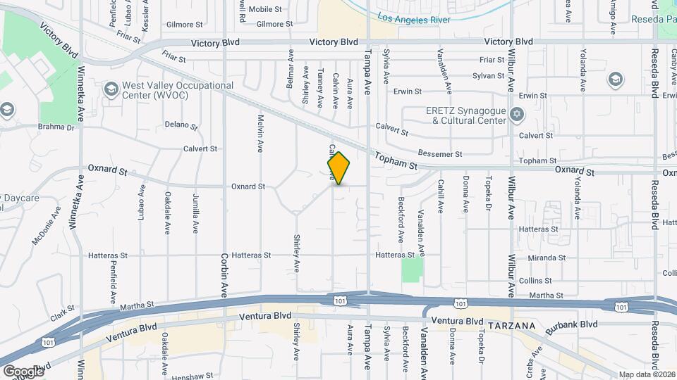 5958 Calvin Ave Map and Location Details