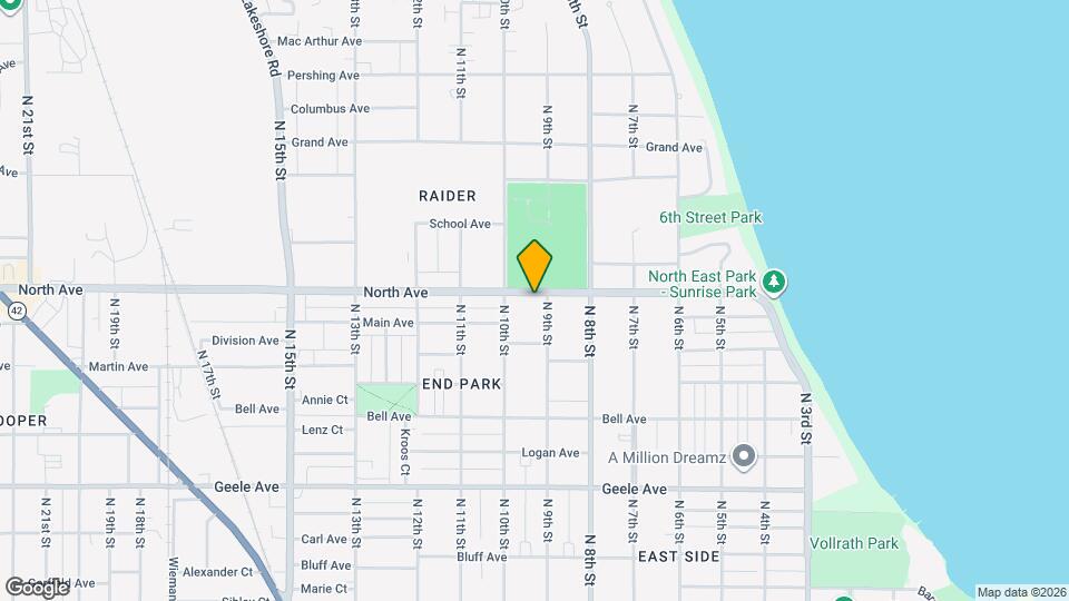 909 North Ave Map and Location Details