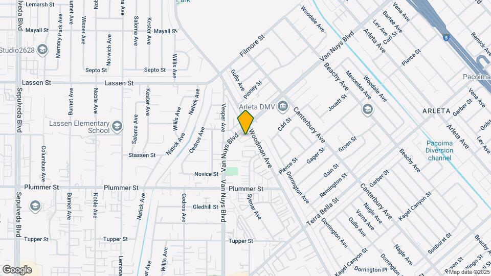 14500 Van Nuys Blvd Map and Location Details