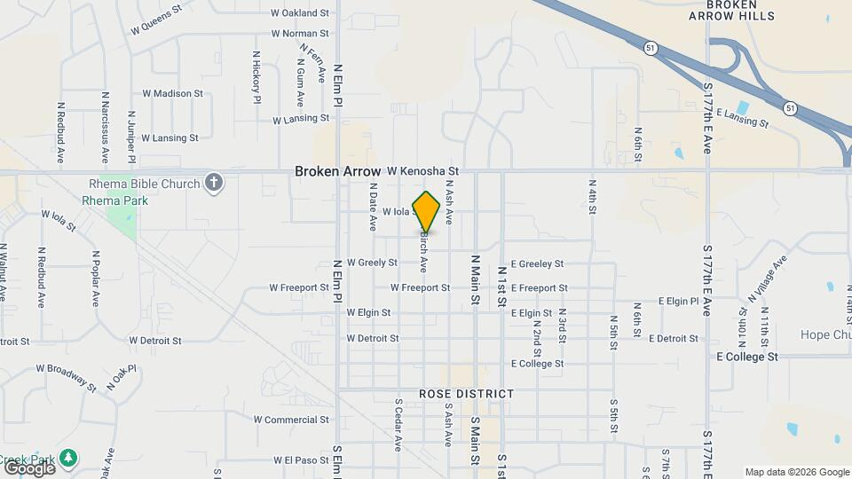 623 N Birch Ave Map and Location Details