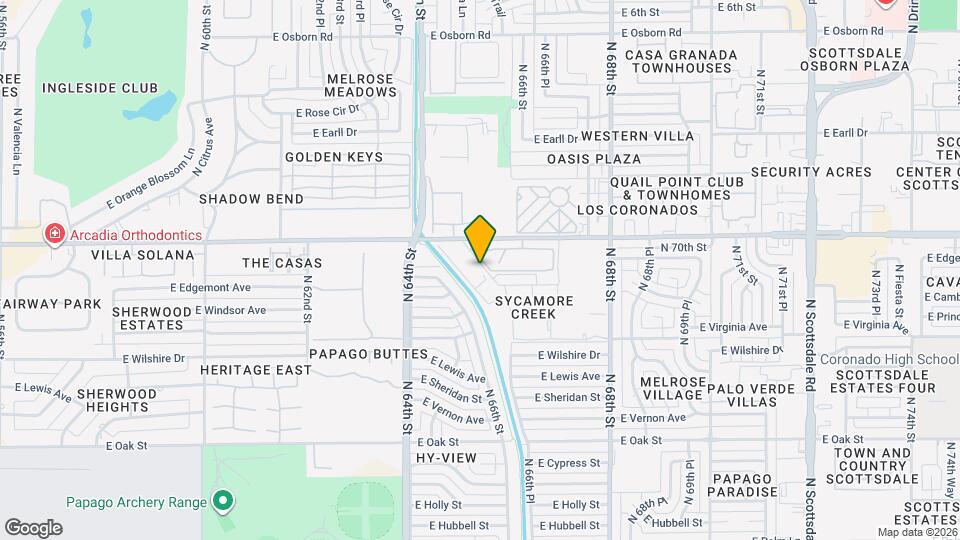 6429 E Thomas Rd, Unit Diamante Map and Location Details