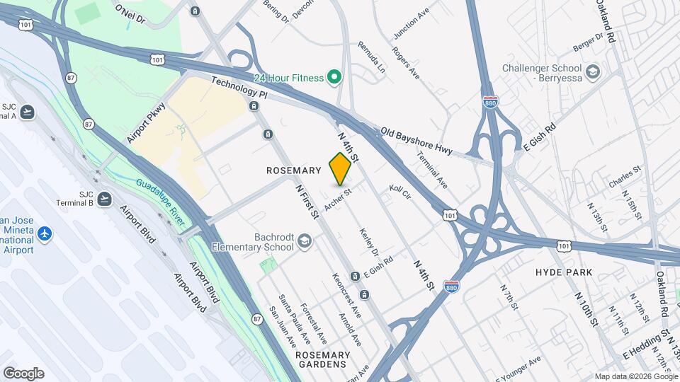 1700 N First St Mapa y Detalles de la Ubicación