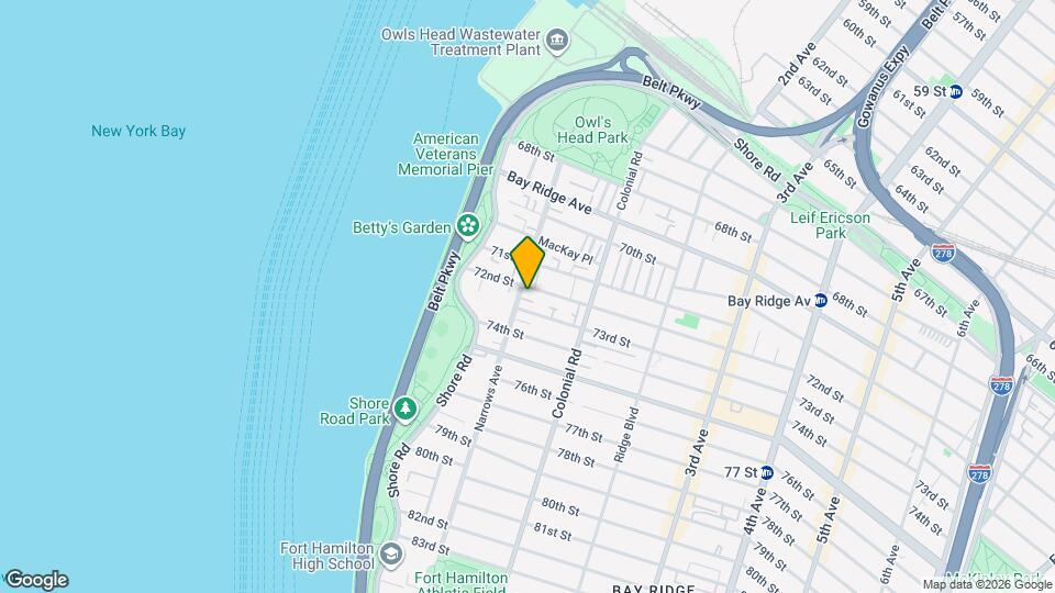 7209 Narrows Ave, Unit 2F Map and Location Details