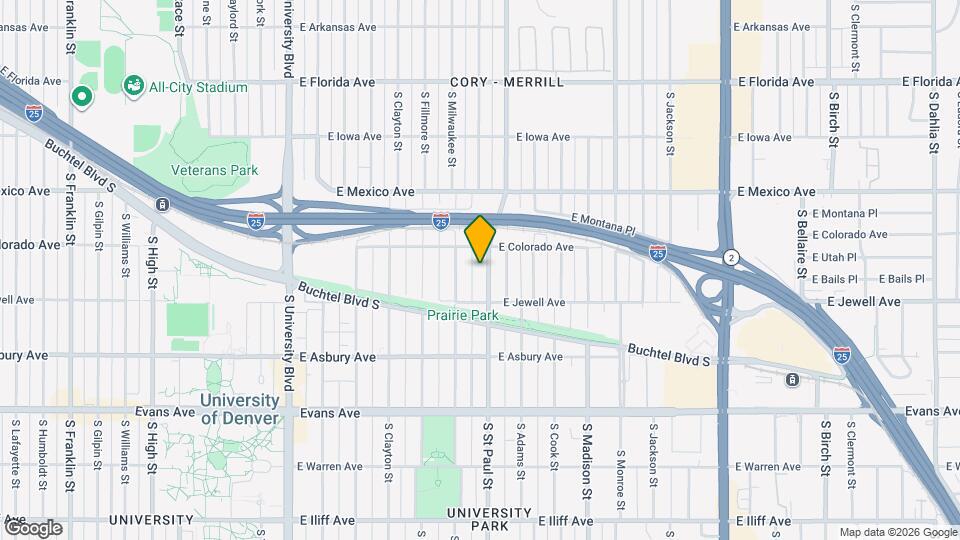 1841 S St Paul St, Unit 108 Mapa y Detalles de la Ubicación