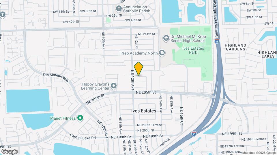 1240 NE 207th Terrace Map and Location Details