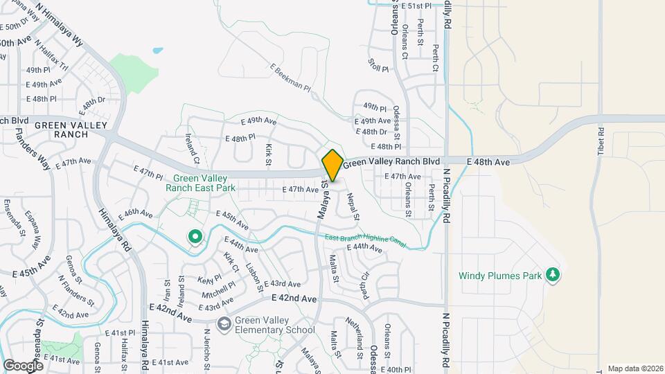 21051 E 46th Ave Mapa y Detalles de la Ubicación