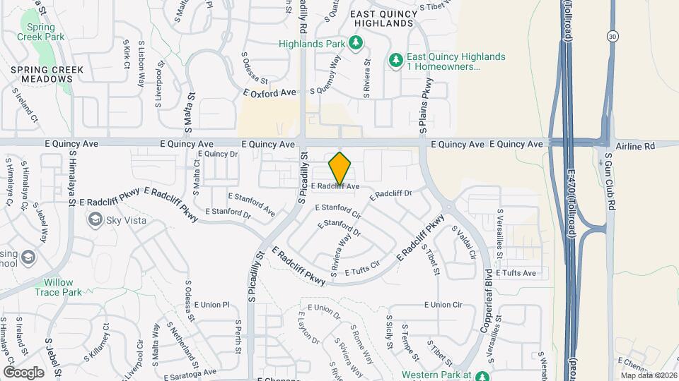 21895 E Radcliff Cir, Unit 107 Mapa y Detalles de la Ubicación