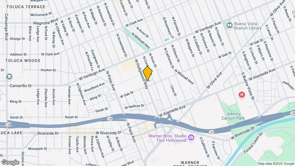 400 N Hollywood Way Map and Location Details