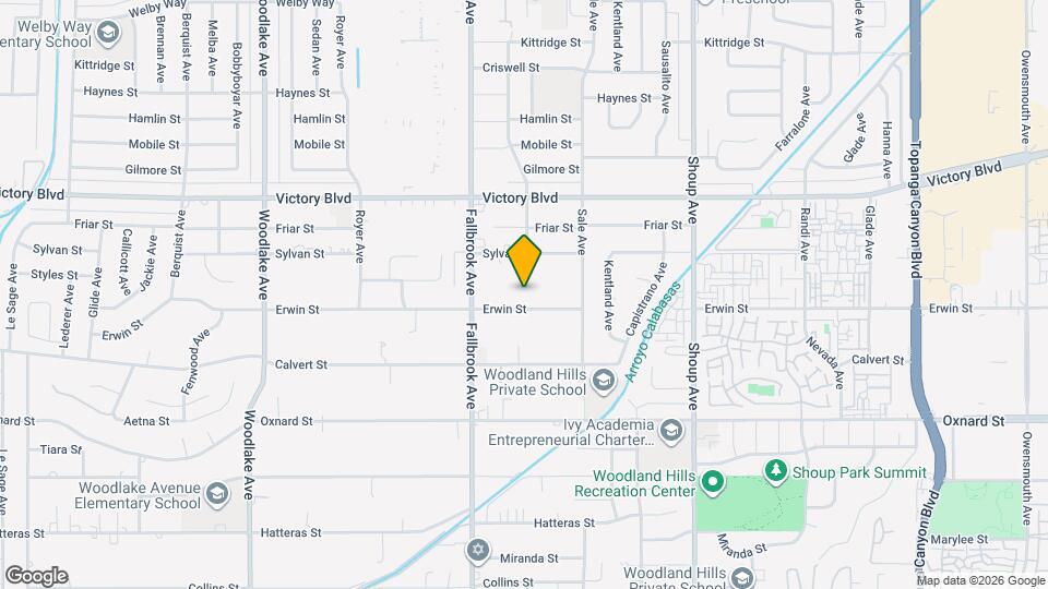 22701 Erwin St Map and Location Details
