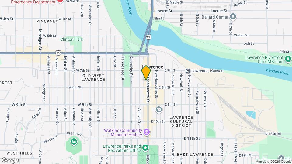 733 Massachusetts St Map and Location Details