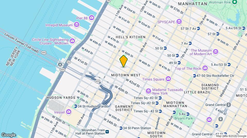 421 W 43rd St Map and Location Details