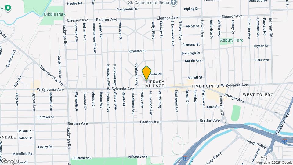 1319 Rollins Rd Map and Location Details