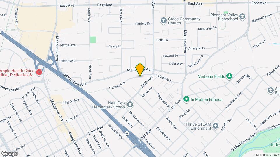 1265 E Lindo Ave Map and Location Details