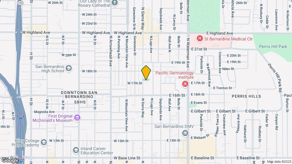 1705 N Sierra Way Map and Location Details
