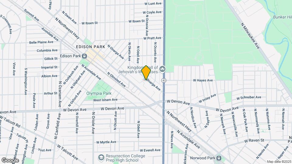 6578 N Onarga Ave Map and Location Details