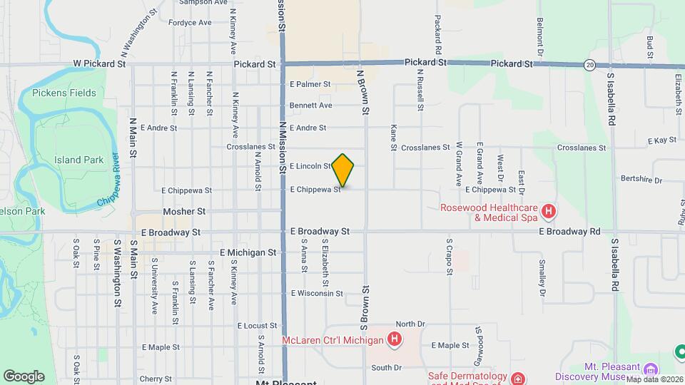 1024 E Chippewa St Map and Location Details