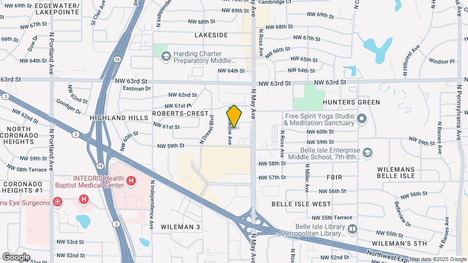6100 N Brookline Ave Map and Location Details