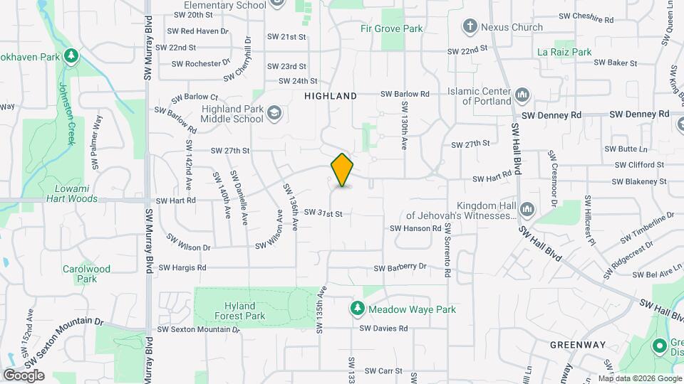 13360 SW Hyland Ter Map and Location Details