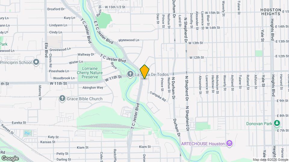 854 T C Jester Blvd Mapa y Detalles de la Ubicación