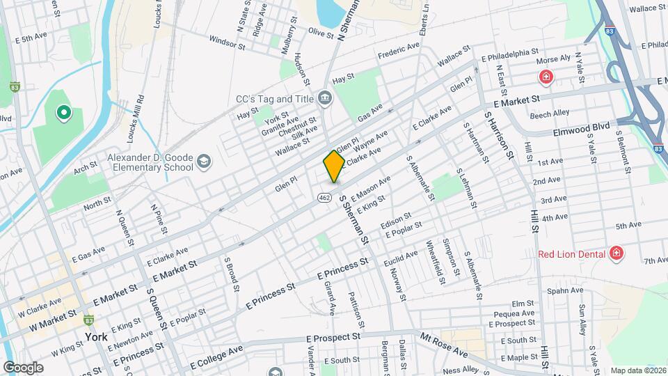 745 E Market St Map and Location Details