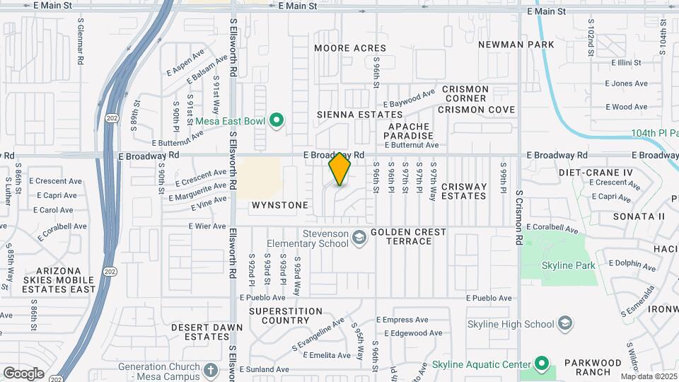 9501 E Broadway Rd Map and Location Details