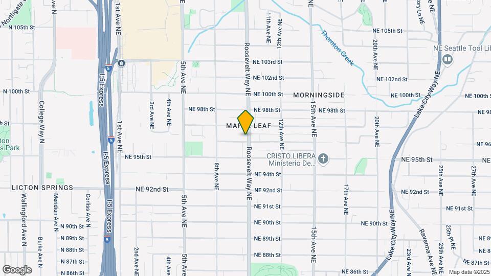 9607 Roosevelt Way NE Map and Location Details