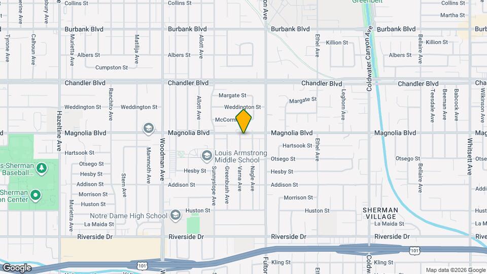 13360 Magnolia Blvd Map and Location Details