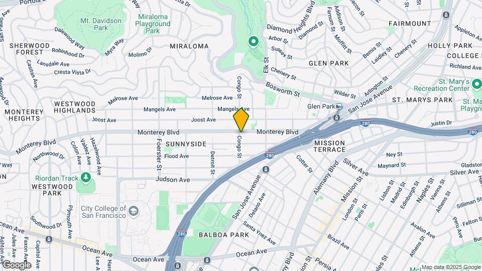 295 Monterey Blvd Map and Location Details