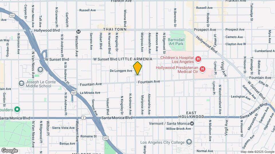 1320 N Normandie Ave Map and Location Details