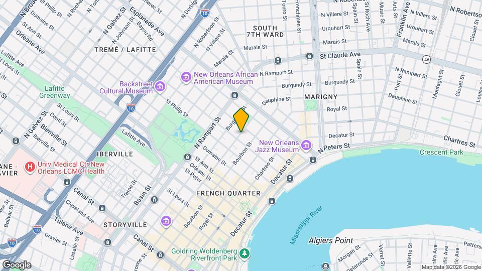 1112 Dauphine St Mapa y Detalles de la Ubicación