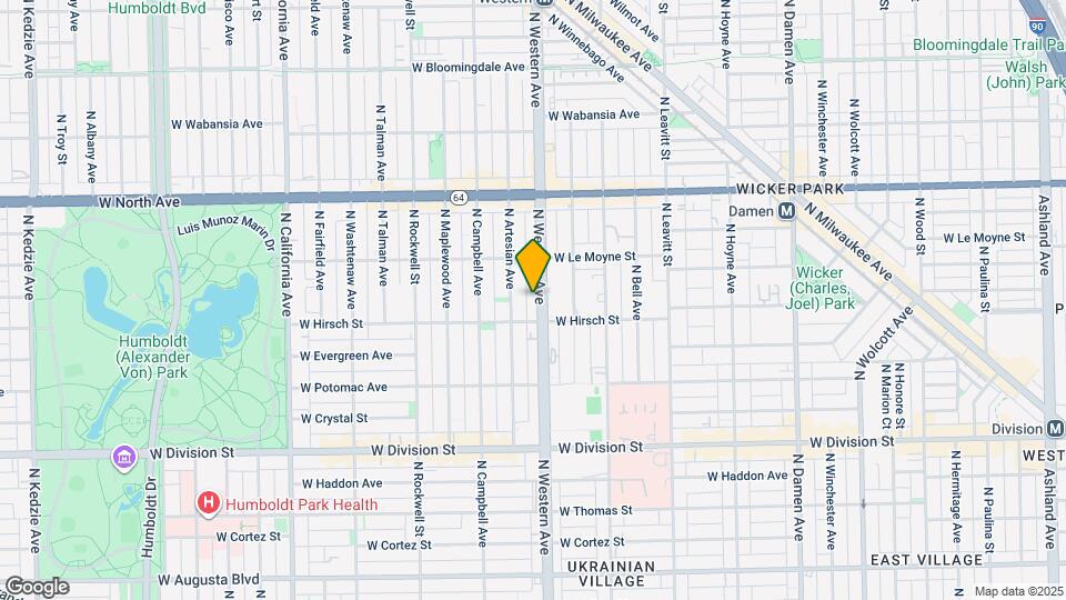 1420 N Western Ave Map and Location Details
