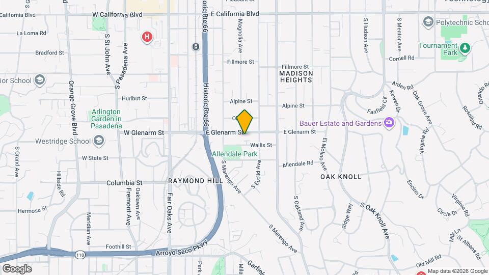 300 E Glenarm St Map and Location Details