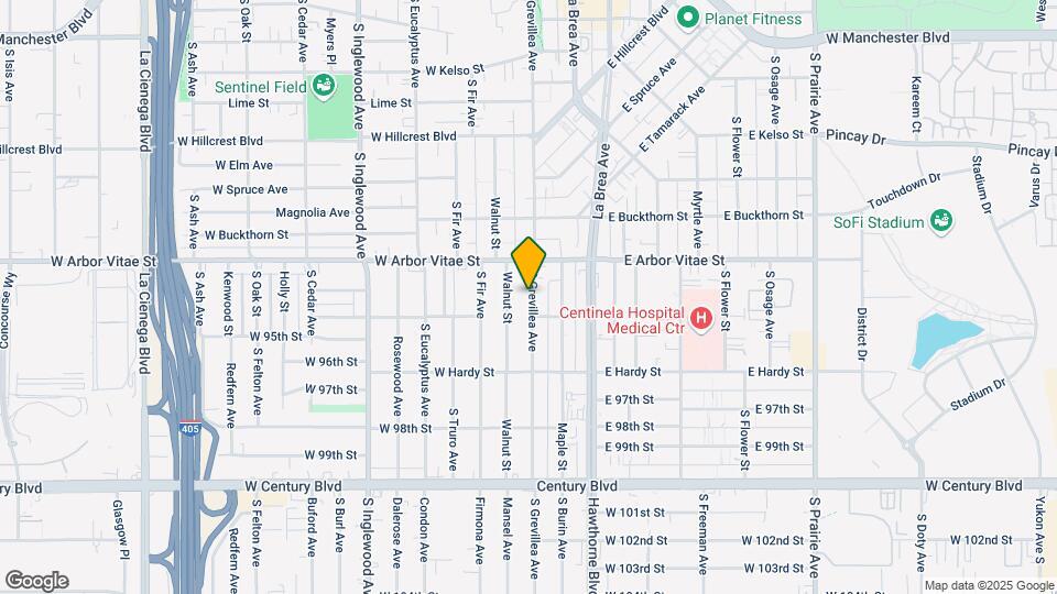 933 S Grevillea Ave Map and Location Details