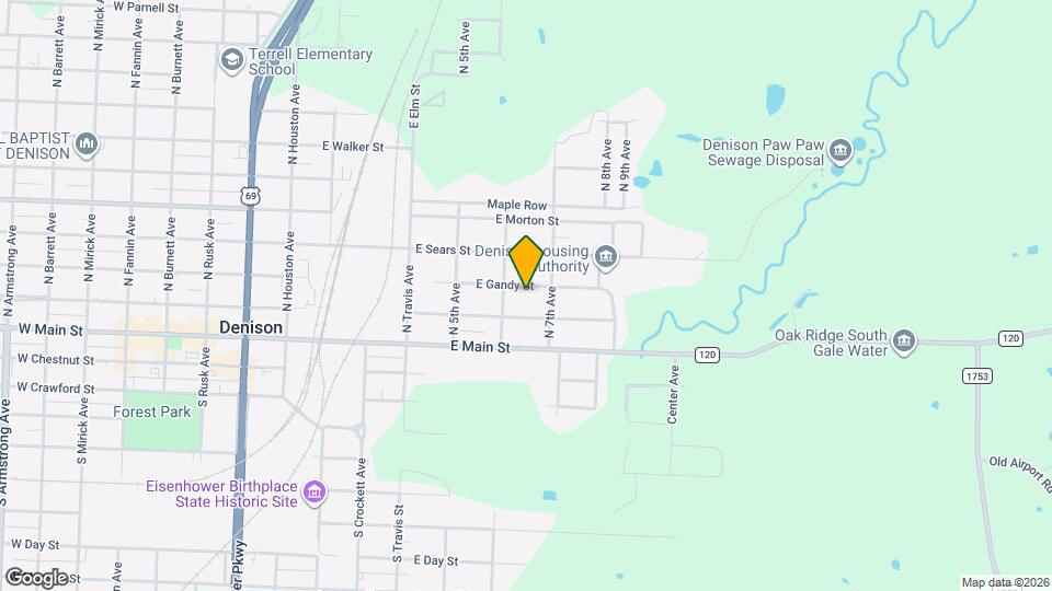 616 E Gandy St Mapa y Detalles de la Ubicación