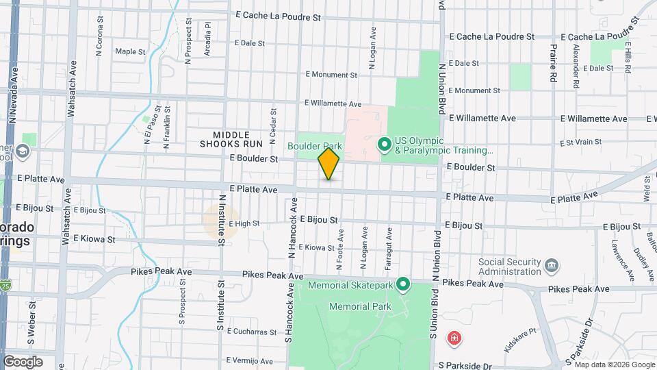 1314 E Platte Ave Map and Location Details