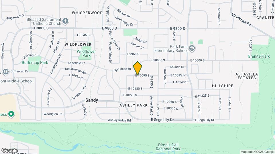 2066 E 10095 S Map and Location Details